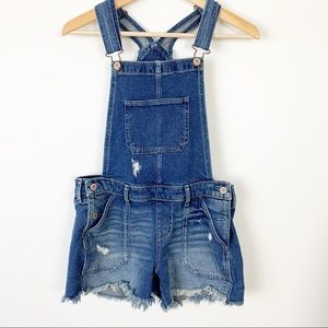 Hollister boyfriend short overalls shorts sz Small